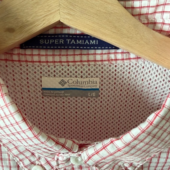 Columbia PFG Super Tamiami Shirt Mens LARGE Red Fishing Lightweight Long Sleeve - Picture 3 of 7